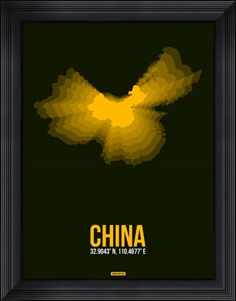 Framed China Radiant Map 2 Print
