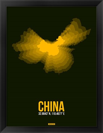 Framed China Radiant Map 2 Print