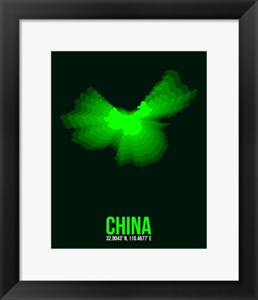 Framed China Radiant Map 3 Print