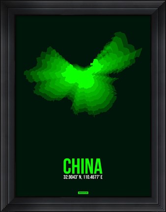 Framed China Radiant Map 3 Print