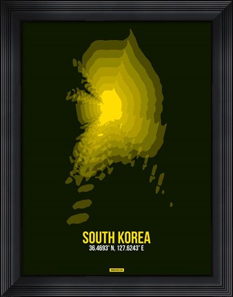 Framed South Korea Radiant Map 3 Print