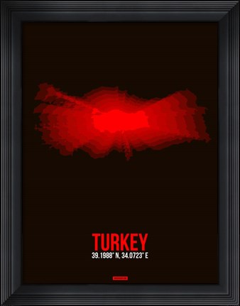 Framed Turkey Radiant Map 1 Print