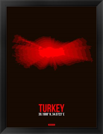 Framed Turkey Radiant Map 1 Print