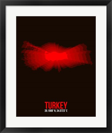 Framed Turkey Radiant Map 1 Print