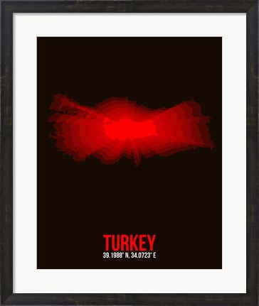 Framed Turkey Radiant Map 1 Print