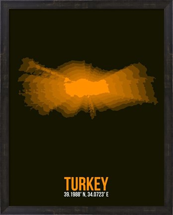 Framed Turkey Radiant Map 2 Print