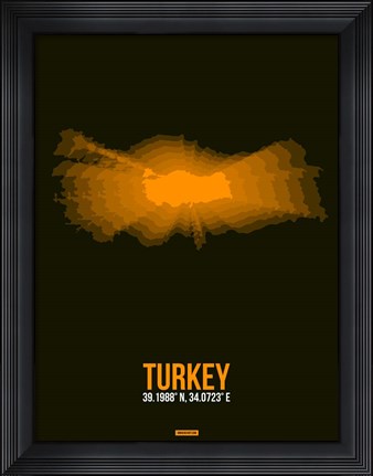 Framed Turkey Radiant Map 2 Print