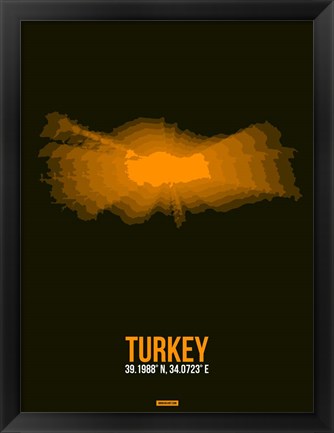 Framed Turkey Radiant Map 2 Print