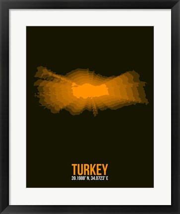 Framed Turkey Radiant Map 2 Print