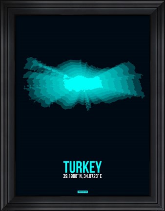 Framed Turkey Radiant Map 3 Print