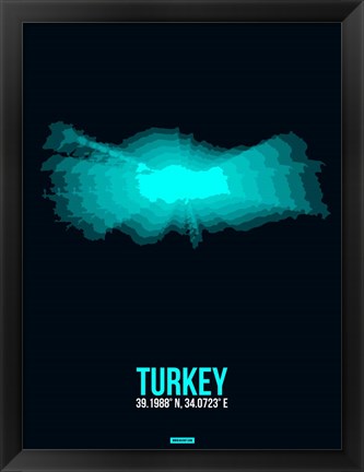 Framed Turkey Radiant Map 3 Print