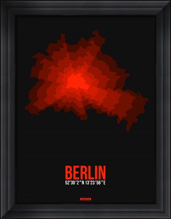 Framed Berlin Radiant Map 2 Print