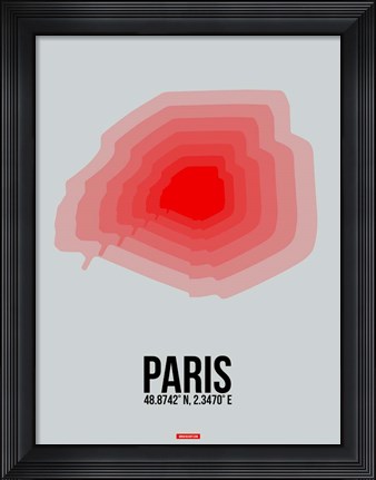 Framed Paris Radiant Map 1 Print