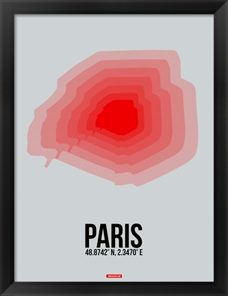 Framed Paris Radiant Map 1 Print