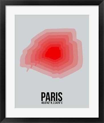 Framed Paris Radiant Map 1 Print