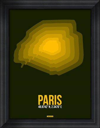 Framed Paris Radiant Map 2 Print