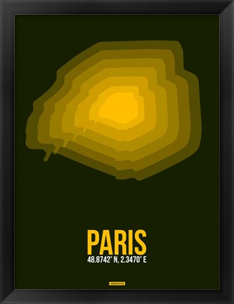 Framed Paris Radiant Map 2 Print