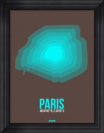 Framed Paris Radiant Map 3 Print