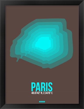 Framed Paris Radiant Map 3 Print