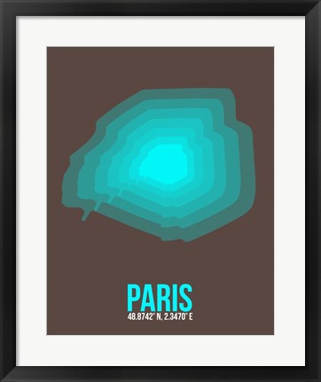 Framed Paris Radiant Map 3 Print