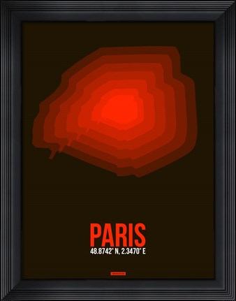Framed Paris Radiant Map 4 Print