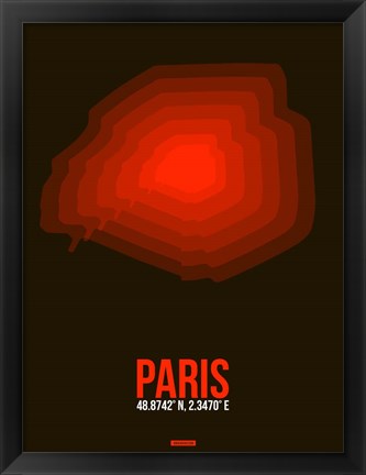 Framed Paris Radiant Map 4 Print