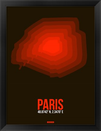 Framed Paris Radiant Map 4 Print