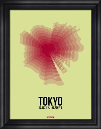 Framed Tokyo Radiant Map 1 Print