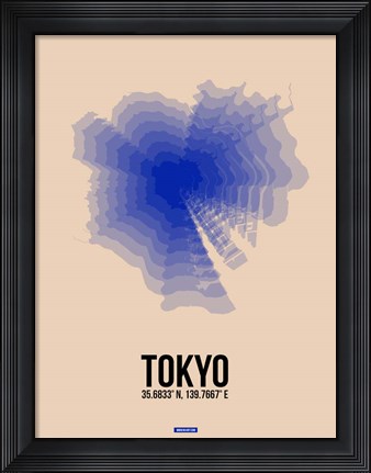 Framed Tokyo Radiant Map 2 Print
