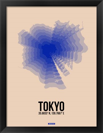 Framed Tokyo Radiant Map 2 Print