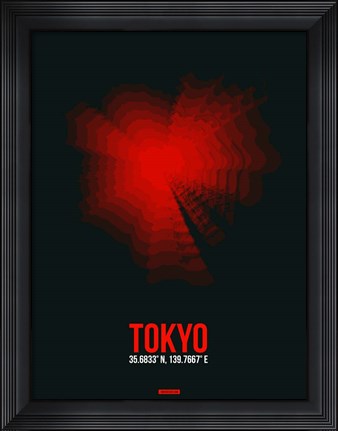 Framed Tokyo Radiant Map 3 Print