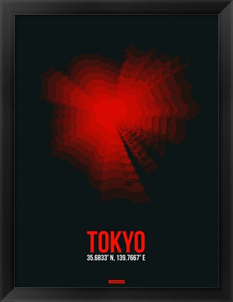 Framed Tokyo Radiant Map 3 Print