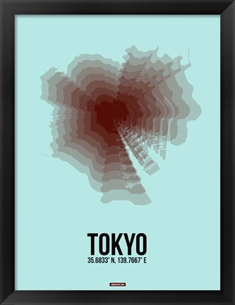 Framed Tokyo Radiant Map 4 Print