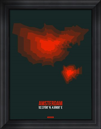 Framed Amsterdam Radiant Map 2 Print