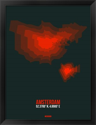 Framed Amsterdam Radiant Map 2 Print