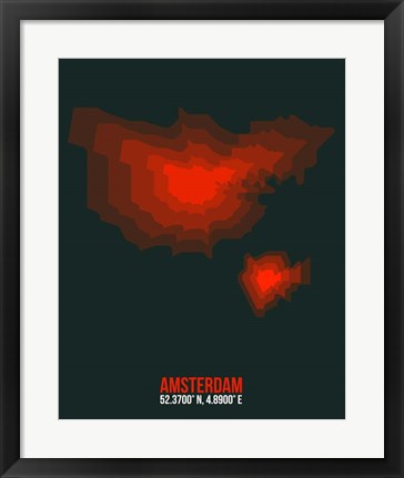 Framed Amsterdam Radiant Map 2 Print