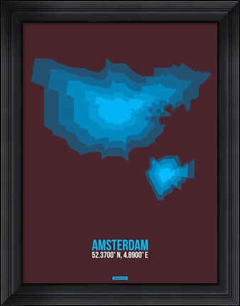 Framed Amsterdam Radiant Map 3 Print