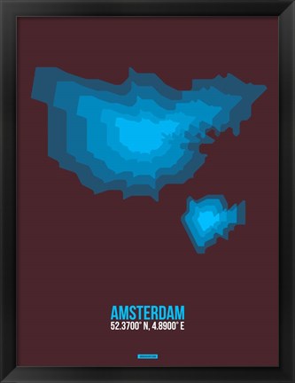 Framed Amsterdam Radiant Map 3 Print