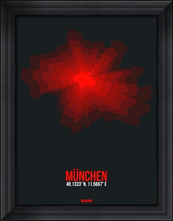 Framed Munchen Radiant Map 2 Print