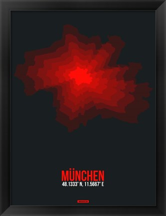 Framed Munchen Radiant Map 2 Print