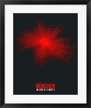 Framed Munchen Radiant Map 2 Print