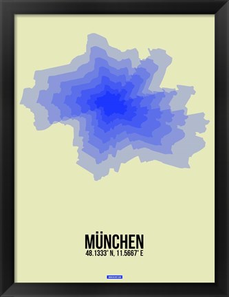 Framed Munchen Radiant Map 4 Print