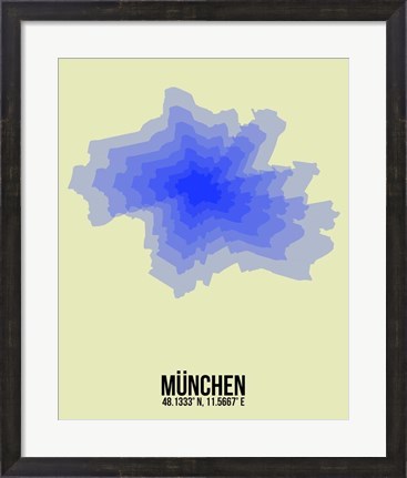 Framed Munchen Radiant Map 4 Print