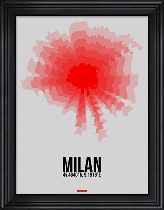 Framed Milan Radiant Map 1 Print
