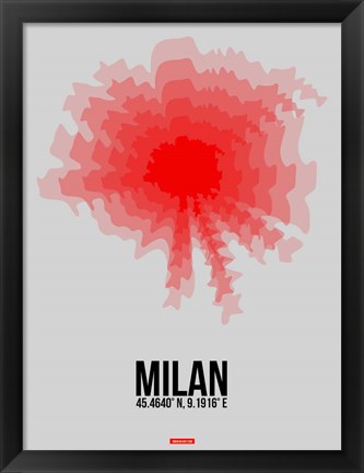 Framed Milan Radiant Map 1 Print