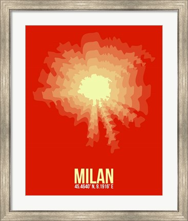 Framed Milan Radiant Map 2 Print