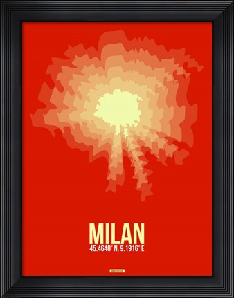 Framed Milan Radiant Map 2 Print
