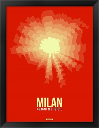 Framed Milan Radiant Map 2 Print