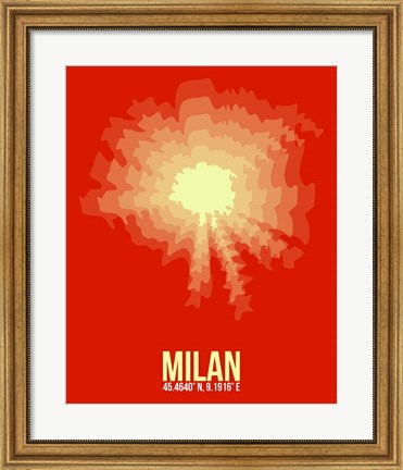 Framed Milan Radiant Map 2 Print
