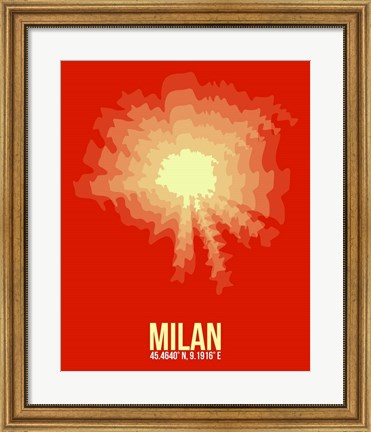 Framed Milan Radiant Map 2 Print